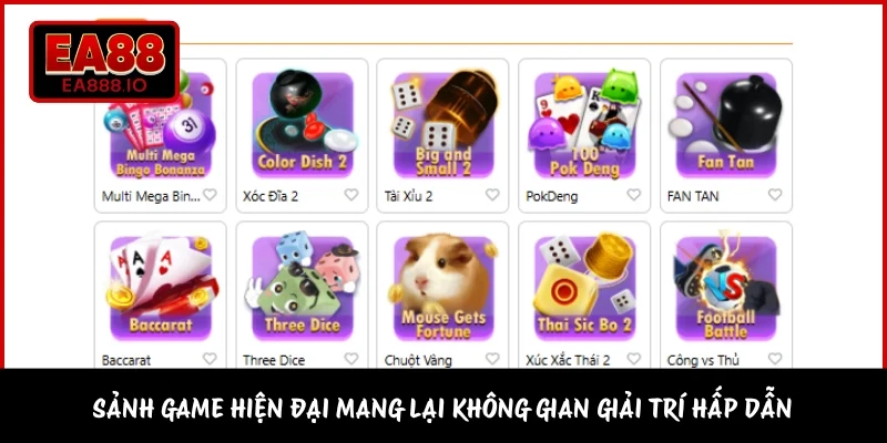 Sảnh game hiện đại mang lại không gian giải trí hấp dẫn