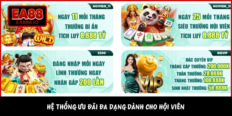 Hệ thống ưu đãi đa dạng dành cho hội viên