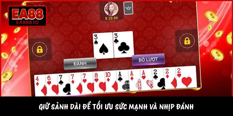 Giữ sảnh dài để tối ưu sức mạnh và nhịp đánh