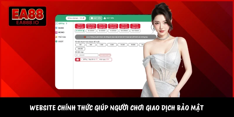 Website chính thức giúp người chơi giao dịch bảo mật